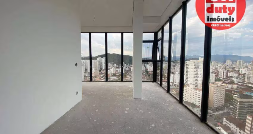 Cobertura nova  vista mar com 4 dormitórios à venda, 320 m² por R$ 5.000.000 - José Menino - Santos/SP