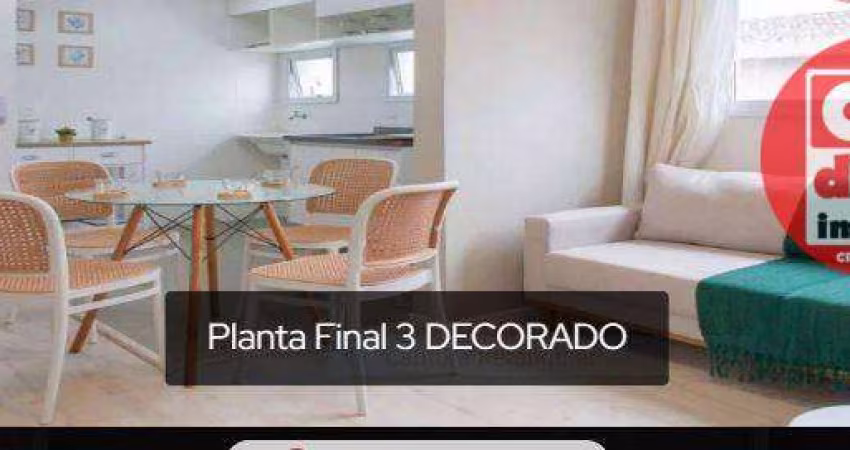 Apartamento novo mobiliado  com 2 dormitórios à venda, 39 m² por R$ 385.000 - Estuário - Santos/SP