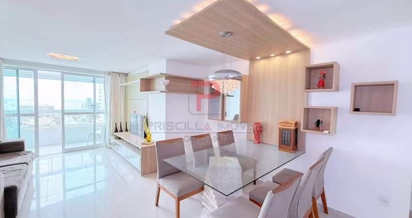 Apartamento PORTEIRA FECHADA A 200M DA PRAIA com 3 suítes + DCE no Jardim Oceania