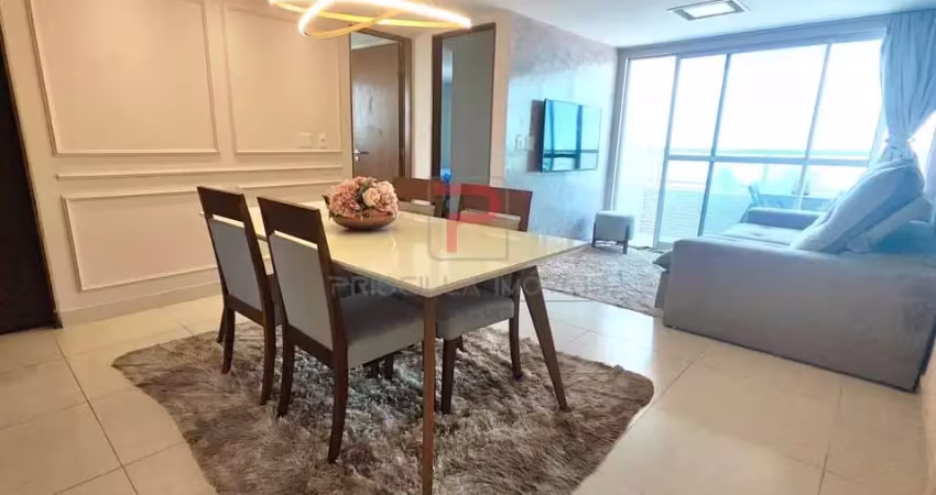 Apartamento vista mar todo projetado e mobiliado com 3 quartos no bessa