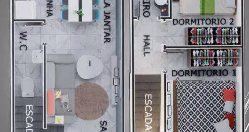 Casa com 2 dormitórios à venda, 61 m² por r$ 340.000,00 - vila guilhermina - praia grande/sp