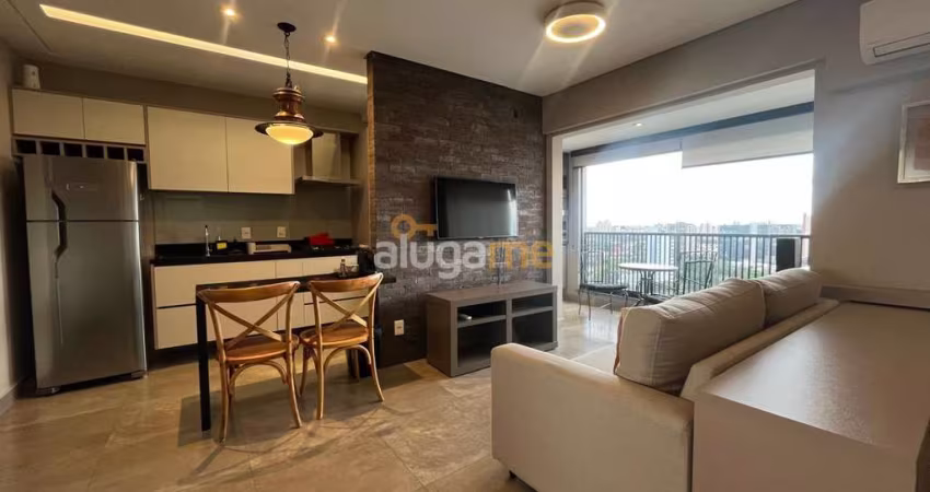 Apartamento flat mobiliado no Unique Residence, com 1 dormitório e sacada gourmet.