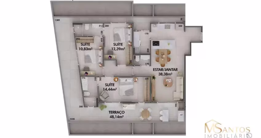 Cobertura à venda, 156 m² por r$ 2.626.344,00 - cacupé - florianópolis/sc