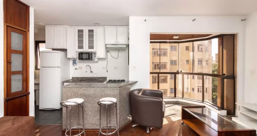 Agradável apartamento tipo para venda com 1 quarto, sendo 1 suíte, 43m²