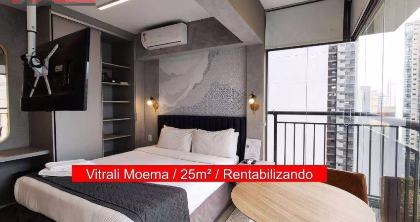 Studio Alameda Iraé, 664 - Moema, 25m², com 80% de ocupação em locação por hospedagem