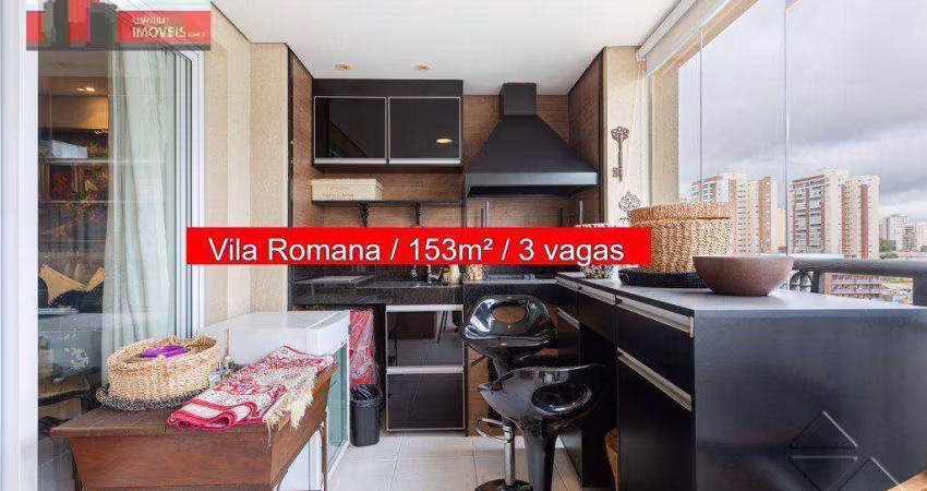 Apartamento Rua Fábia, 610 - Vila Romana, 153m², 3 vagas, New York Club