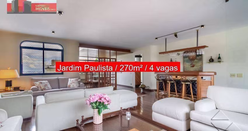 Apartamento Alameda Jaú, 263 - Jardim Paulista, 270m², 4 vagas, Edifício Colúmbia