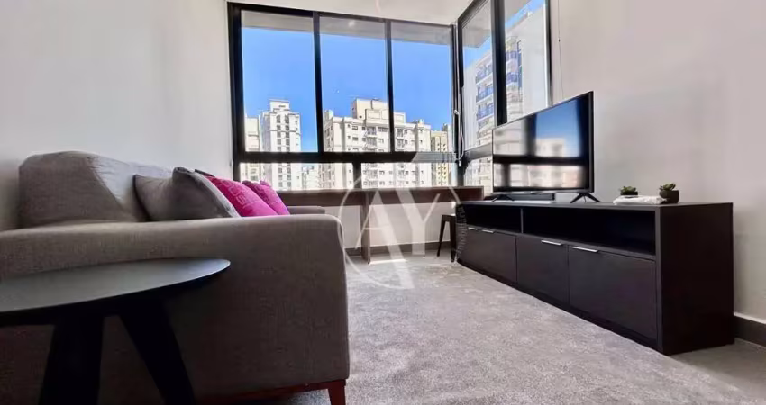 Apartamento para locação de 42m², um dormitório, uma vaga de garagem, no bairro cambuí, campinas/sp.