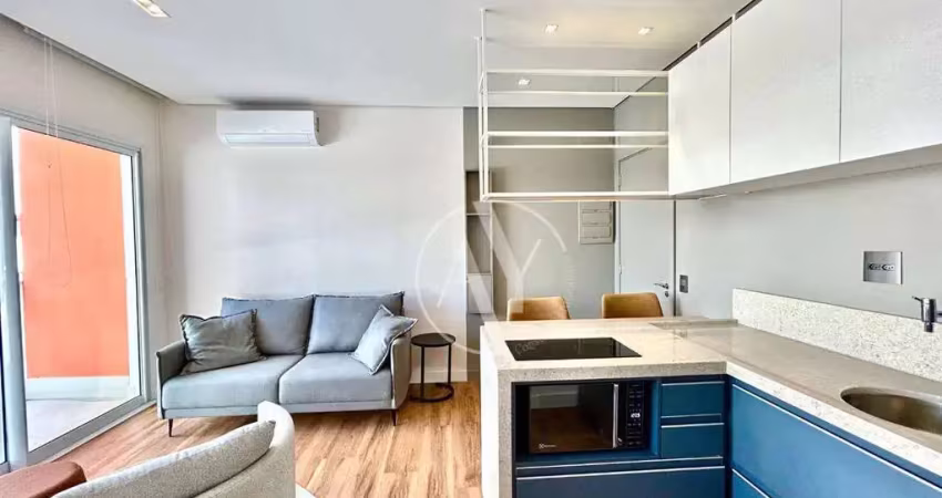 Apartamento com 1 dormitório, 38 m² - venda por r$ 700.000,00 ou aluguel por r$ 4.847,63/mês - cambuí - campinas/sp