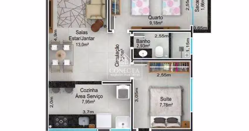 Apartamento com 2 quartos à venda no Santa Mônica, Uberlândia 