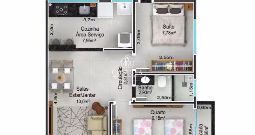 Apartamento com 2 quartos à venda no Santa Mônica, Uberlândia 