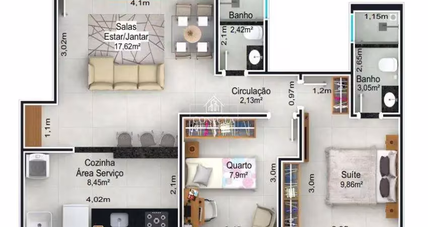 Apartamento com 2 quartos à venda no Santa Mônica, Uberlândia 