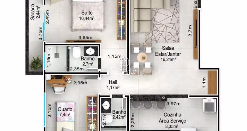 Apartamento com 2 quartos à venda no Santa Mônica, Uberlândia 