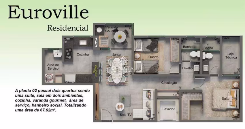 Apartamento com 2 quartos à venda no Brasil, Uberlândia 