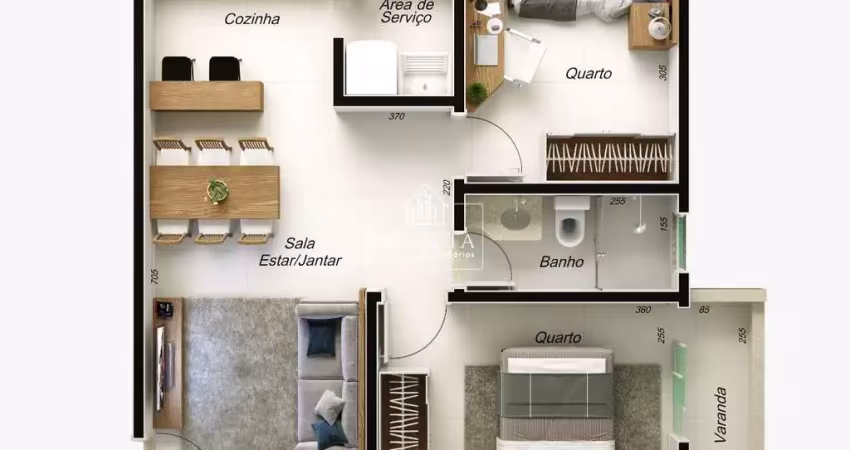 Apartamento com 2 quartos à venda no Pampulha, Uberlândia 