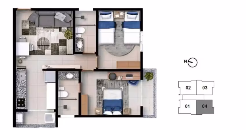 Apartamento com 2 quartos à venda no Brasil, Uberlândia 