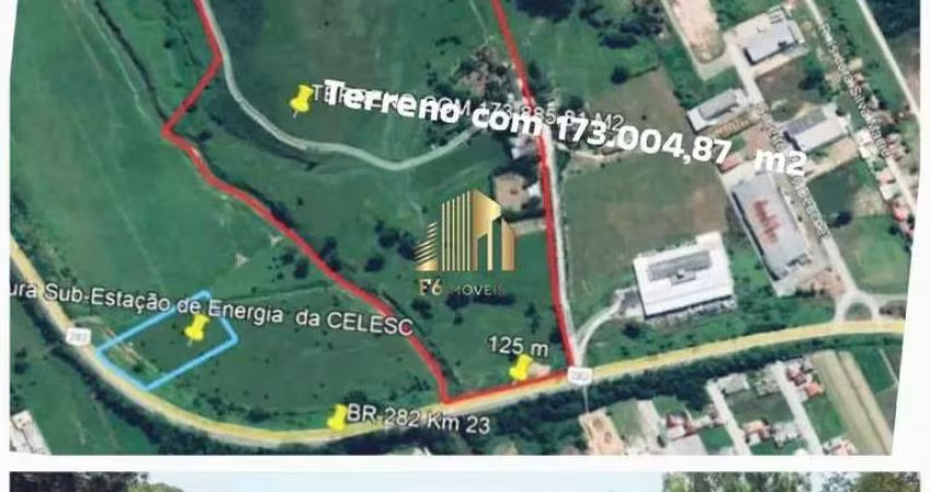 TERRENO EM AREA INDUSTRIAL, NA BR-282, NA REGI&#195;O DA GRANDE FLORIAN&#211;POLIS SC.