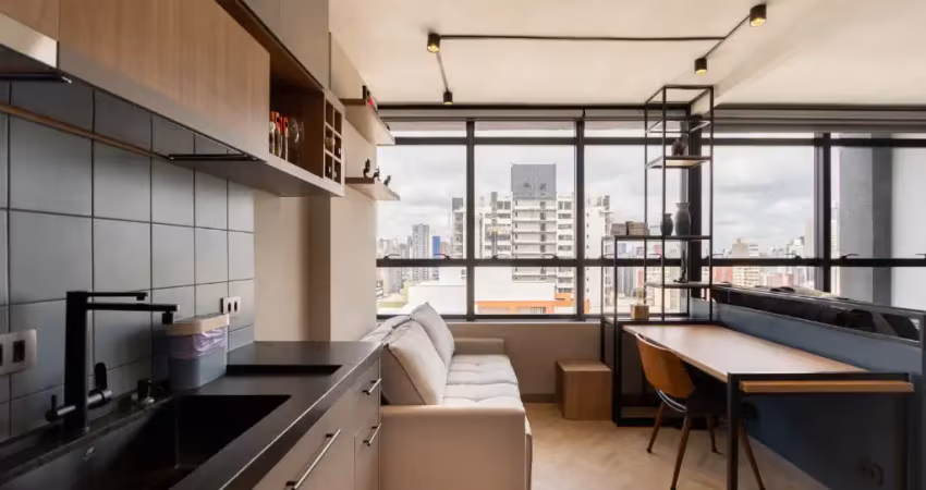 Apartamento moderno de 1 quarto com vista panorâmica / curitiba pr