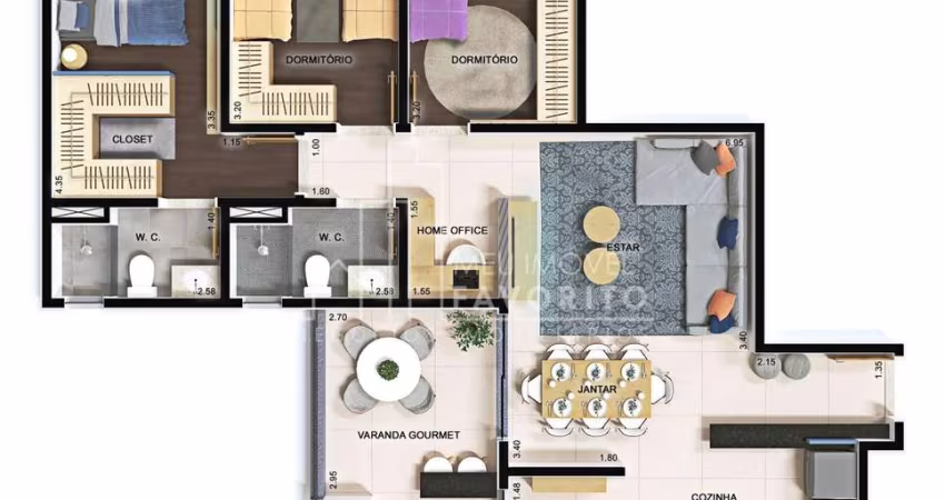 Apartamento à venda no Altos da Avenida, 3 quartos  1 suíte , 2 vagas, Jundiaí-SP