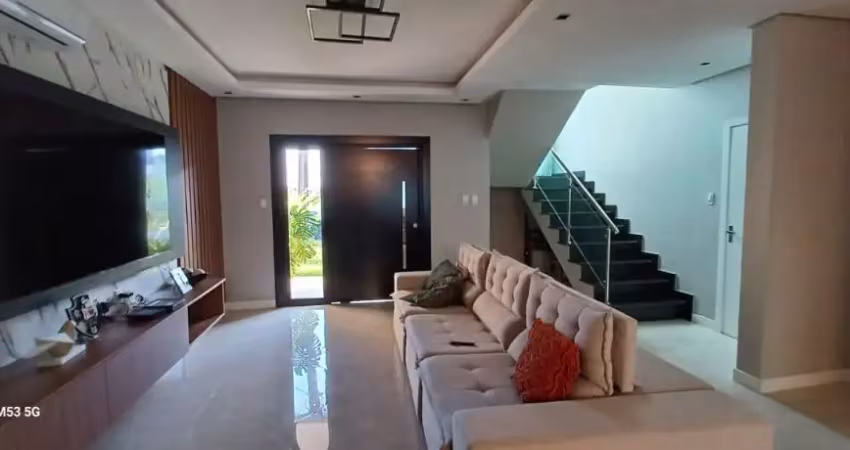 Cond reserva morada, ponta negra, 281m2, 2 pisos, 4 suítes, toda mobiliada com área goumert