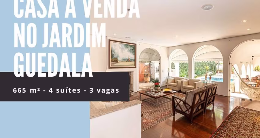 Belíssima Casa à Venda no Jardim Guedala (Morumbi), 4 suítes e excelente área de lazer.