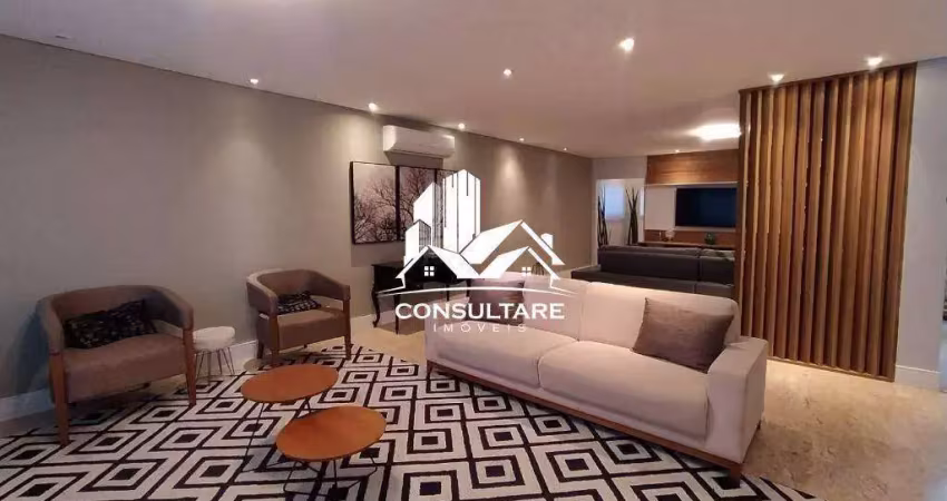 Apartamento à venda no boqueirão, santos. 233 m², 4 dorms (2 suítes), vista mar, mobiliado. próximo à praia e igreja do embaré. r$ 1.890.000,00.