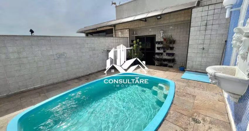 Cobertura à venda no gonzaga – 4 dormitórios, piscina privativa, semi mobiliada, ref: 5347 adm