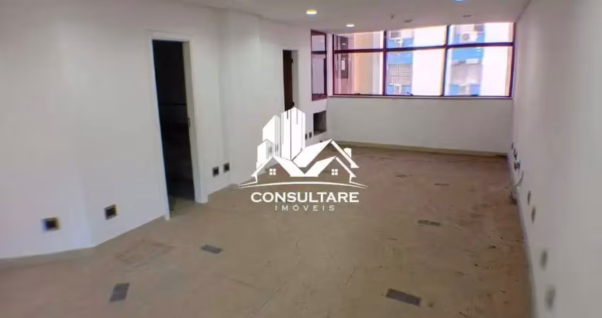 03 salas comerciais a venda no centro de santos com 53,66m² e 01 vaga de garagem demarcada cada sala