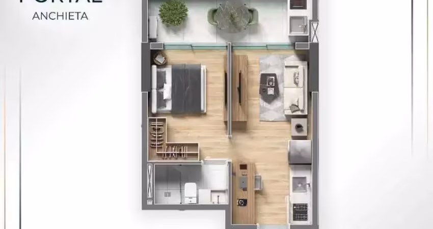 Studio garden em edifício alto padrão em são vicente, em construção cod 5424 cps