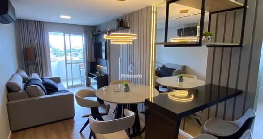 Apartamento de 2 quartos, sendo 1 suíte, sacada com churrasqueira, 1 garagem