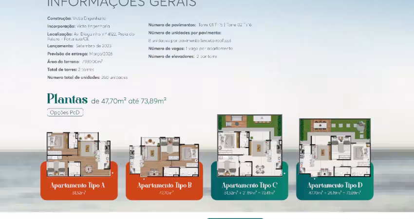 Apartamento com 2 quartos à venda na Avenida Dioguinho, 4122, Praia do Futuro II, Fortaleza