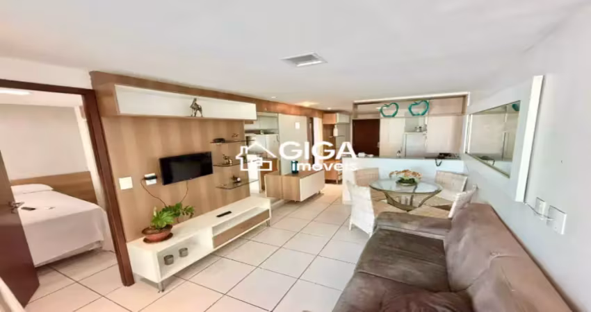 Apartamento 2 quartos mobiliado no meireles com varanda e vista mar