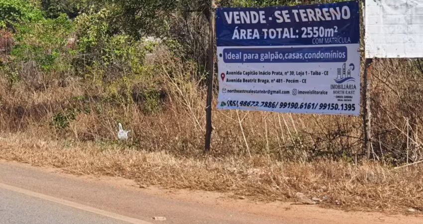 Terreno á venda na estrada principal em matões - na divisa entre pecém e caucaia