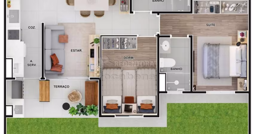 High Redentora Apartamento de 2 dormitórios em excelente localização