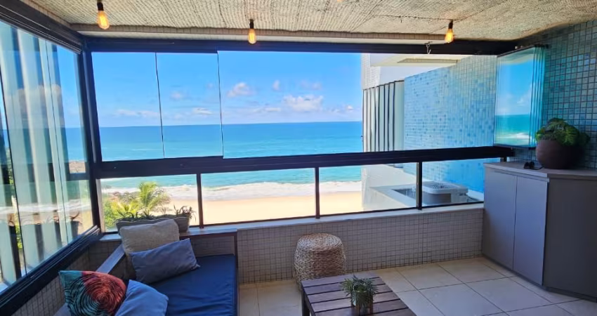 Lindíssimo Quarto e Sala, de 63 m², 'Pé na Areia Mar', PORTEIRA FECHADA, VISTA MAR - 1 vaga