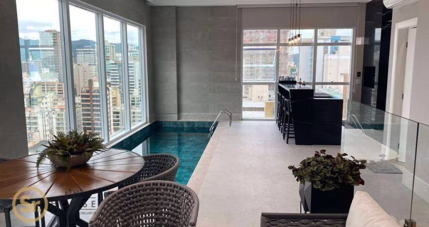 Apartamento Triplex com 4 dormitórios à venda, 305 m² por R$ 7.495.000 - Meia Praia - Itapema/SC