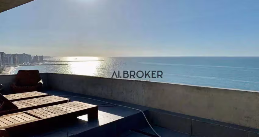 Na beira mar cobertura com 5 dormitórios à venda, 900 m² por r$ 23.000.000 - meireles - fortaleza/ce