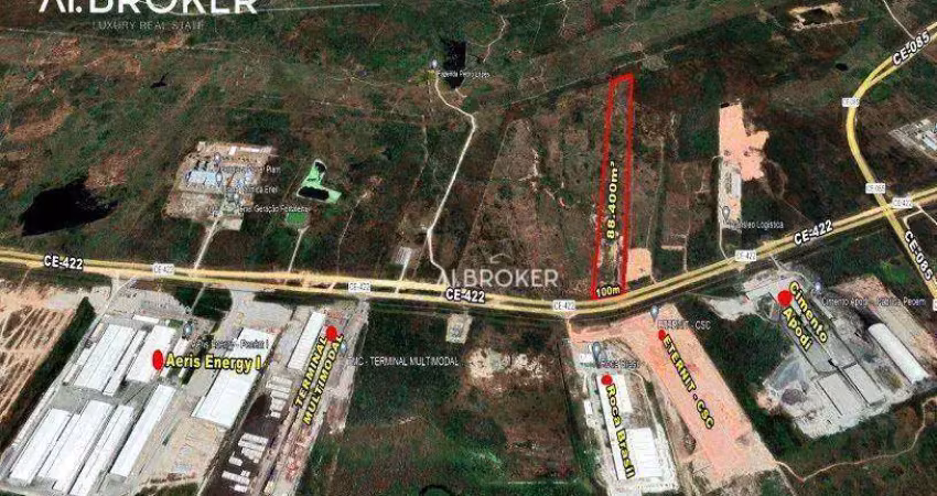 Terreno à venda, 88400 m² por r$ 5.400.000,00 - pecém - são gonçalo do amarante/ce