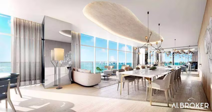 Na beira mar apartamento com 4 dormitórios à venda, 435 m² por r$ 9.779.000 - meireles - fortaleza/ce
