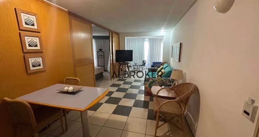 Na beira mar apartamento com 1 dormitório à venda, 51 m² por r$ 700.000 - mucuripe - fortaleza/ce