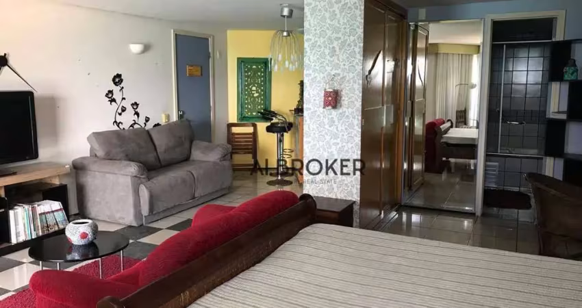 Na beira mar  apartamento com 1 dormitório à venda, 51 m² por r$ 650.000 - mucuripe - fortaleza/ce
