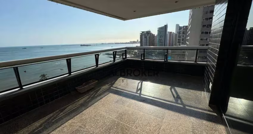 Na beira mar apartamento com 4 dormitórios para alugar, 325 m² por r$ 23.900/mês - meireles - fortaleza/ce