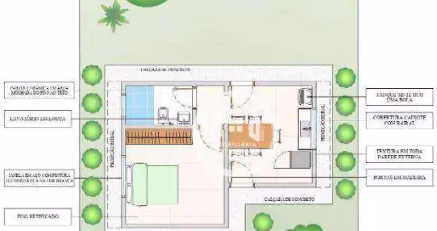 Casa com 1 dormitório à venda, 32 m² por R$ 129.900 - Jardim do Bosque - Potirendaba/SP
