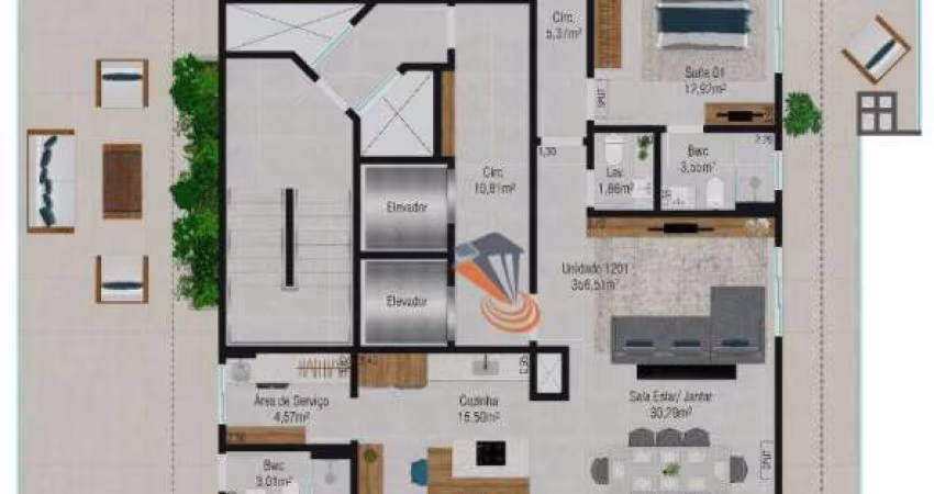 Cobertura com 3 dormitórios à venda, 356 m² por R$ 4.128.815,00 - Barreiros - São José/SC
