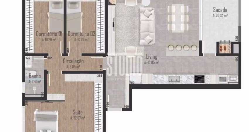 Apartamento com 3 quartos à venda no Centro, Garibaldi 