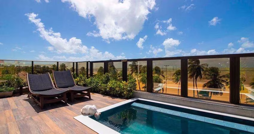 COBERTURA LINEAR COM 115 METROS DE ÁREA MOBILIADA E DECORADA LOCALIZADA NA ORLA DA PRAIA DO CABO BRANCO POR APENAS R$ 2.535.000,00!