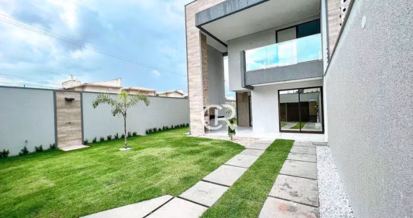 Casa duplex com 4 suítes, piso em porcelanato polido 76x76, varanda gourmet, à venda - sapiranga - fortaleza/ce
