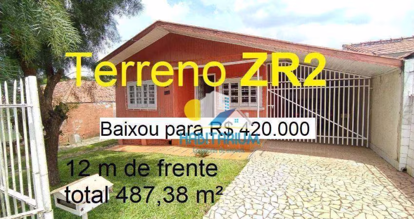 Terreno ZR2 frente 12 m e área total 487,38 m²