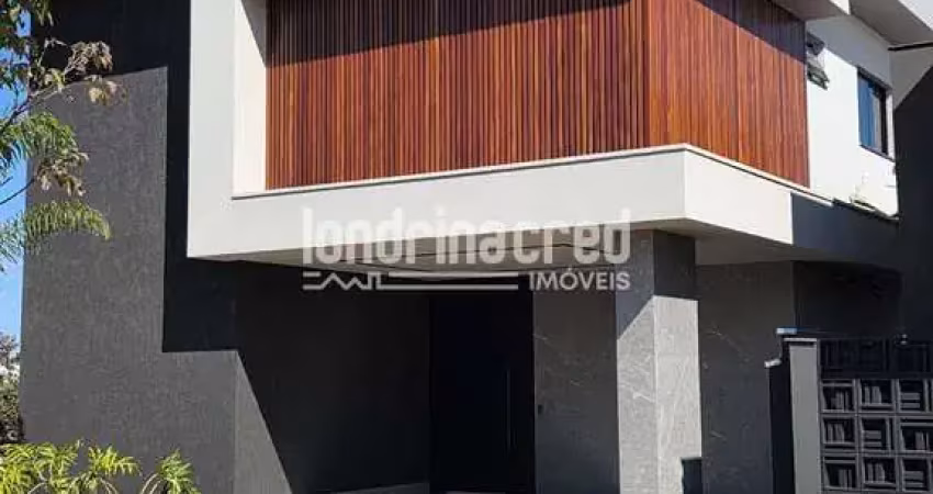 Casa em condomínio na região leste de londrina com 226 m², 4 suítes, escritório, área gourmet, pisc