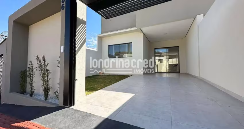 Casa com 80 m², 3 quartos (1 suíte), banheiro social, sala e cozinha integradas, jardim de inverno